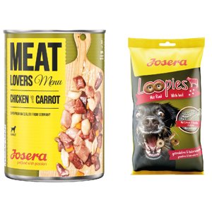6x400g Josera Meatlovers Menü csirke & sárgarépa nedves kutyatáp+150g Loopies marha snack ingyen