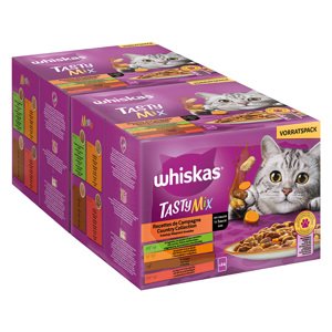 96x85g Whiskas Tasty Mix Vidéki válogatás nedves macskatáp 70+26 ingyen