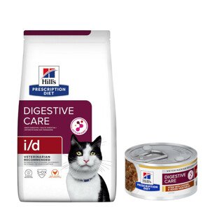 8kg Hill's Prescription Diet + 6 x 82 g hozzáillő nedvestáp ingyen! száraz macskatáp - i/d Digestive Care csirke