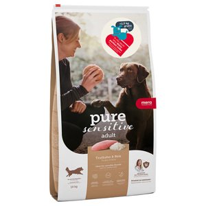 14kg MERA pure sensitive Adult Pulyka & rizs száraz kutyatáp 12,5kg+1,5kg ingyen akcióban
