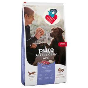 14kg MERA pure sensitive Adult Bárány & rizs száraz kutyatáp 12,5kg+1,5kg ingyen akcióban