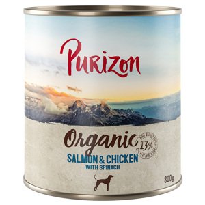 6x800g Purizon Organic lazac, csirke & spenót  nedves kutyatáp 5+1 ingyen akcióban