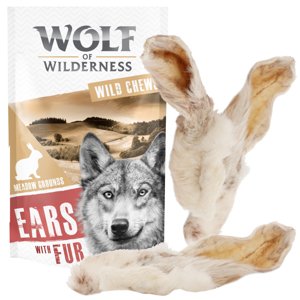 2x200g Wolf of Wilderness "Meadow Grounds" szőrös nyúlfül kutyasnack 20% kedvezménnyel