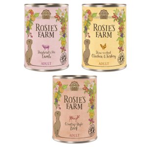 6x400g 5 + 1 ingyen! Rosie's Farm nedves kutyatáp - Mix I. 3 fajtával: csirke, marha, bárány