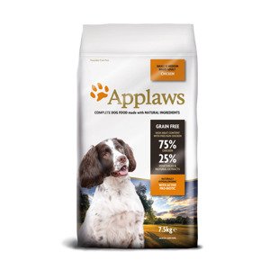 7,5kg Applaws Adult Small & Medium Breed csirke száraz kutyatáp 5+2,5 kg ingyen