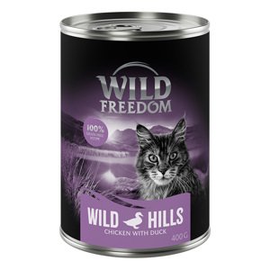 6x400 g Wild Freedom Wild Hills - kacsa & csirke nedves macskatáp 5 + 1 ingyen akcióban