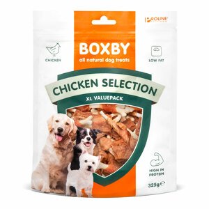 325g Boxby csirkeválogatás kutyasnack 10% kedvezménnyel