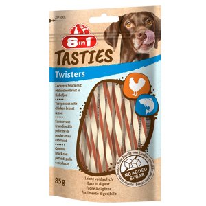 85g 8in1 Tasties Twisters csirke kutyasnack 25% árengedménnyel
