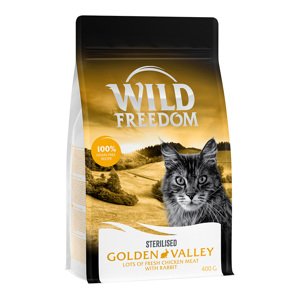 4x400g Wild Freedom Adult "Golden Valley" Sterilised nyúl száraz macskatáp 3+1 ingyen