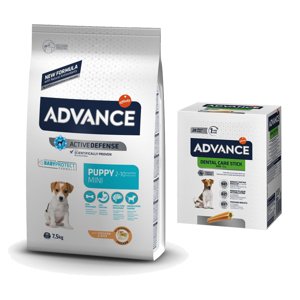 7,5kg Advance Puppy Protect Mini száraz kutyatáp+360g Dental Mini Sticks ingyen!