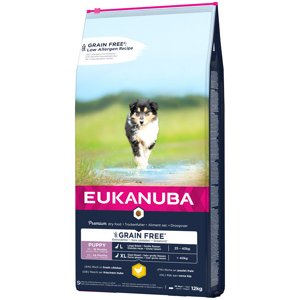 Eukanuba Grain Free Adult Small / Medium Breed lazac - Grain Free Puppy Large Breed csirke