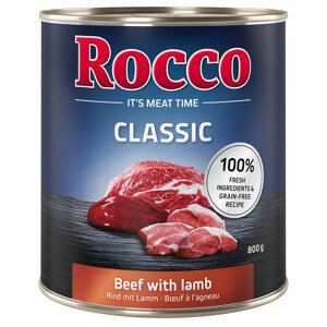 6x800g Rocco Classic nedves kutyatáp- Marha & bárány