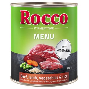 24x800g Rocco Menue marha & bárány + zöldség & rizs nedves kutyatáp