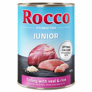 6x400g Rocco Junior Pulyka, borjúszív & rizs nedves kutyatáp