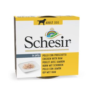 12x150 g Schesir gazdaságos csomag - Csirkefilé & sonka kutyatáp
