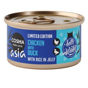6x85g Cosma Asia aszpikban téli kiadása: csirke & kacsa nedves macskatáp