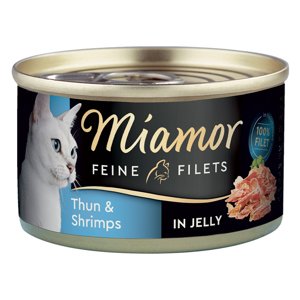 24x100g Miamor finom filék tonhal & garnélarák aszpikban táplálékkiegészítő macskaeledel  