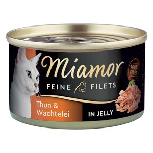 24x100g Miamor finom filék tonhal & fürjtojás aszpikban táplálékkiegészítő macskaeledel  