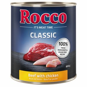 24x800g Rocco Classic nedves kutyatáp- Marha & csirke