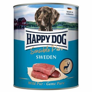 6x800g Happy Dog Pur nedves kutyatáp Sweden (vad pur)