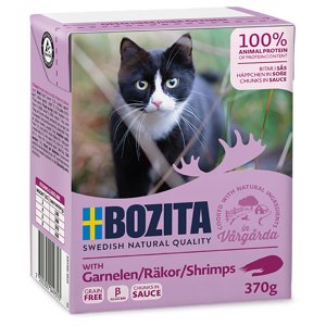 24x370g Bozita falatoknedves macskatáp- Garnéla szószban
