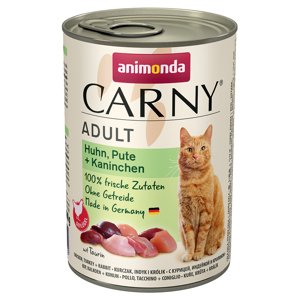12x400g Animonda Carny Adult nedves macskatáp- Csirke, pulyka & nyúl