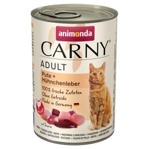12x400g Animonda Carny Adult nedves macskatáp-Pulyka & csirkemáj