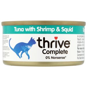 24x75g Thrive Complete tonhal, garnélarák & tintahal nedves macskatáp