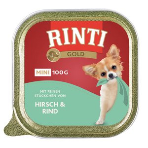 6x100g RINTI Gold Mini szarvas & marha nedves kutyatáp
