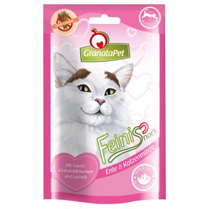 Granatapet Feinis snack macskáknak - Kacsahús & macskamenta (3 x 50 g)