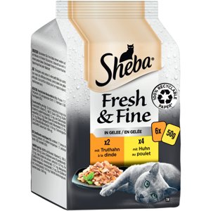 6x50 g Sheba Fresh & Fine Pulyka & csirke aszpikban nedves macskatáp