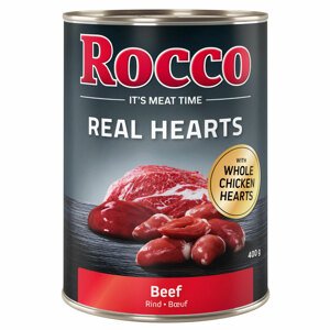 24x400g Rocco Real Hearts nedves kutyatáp  Mix: 12x marha+12x csirke