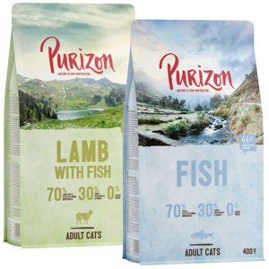 2x400g Purizon száraz macskatáp vegyes próbacsomagban-Bárány & hal + hal