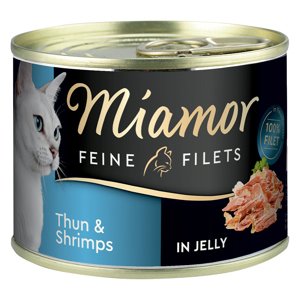 6x185g Miamor finom filék tonhal & garnélarák aszpikban nedves macskatáp