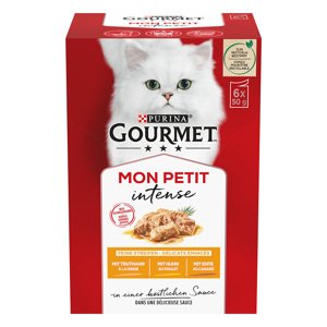 6x50g Gourmet Mon Petit nedves macskatáp Szárnyas multipack: kacsa, csirke, pulyka