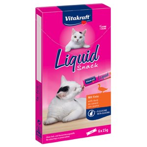 24x15g Vitakraft Cat Liquid snack kacsa & ß-glükán macskáknak