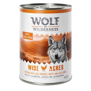 6x400g Wolf of Wilderness Adult nedves kutyatáp-Wide Acres csirke