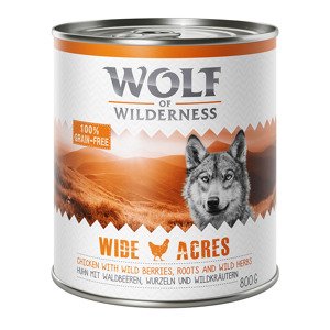 24x800g Wolf of Wilderness nedves kutyatáp- Wide Acres csirke