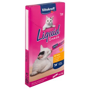 24x15g Vitakraft Cat Liquid Snack csirke & taurin macskáknak 20+4 ingyen