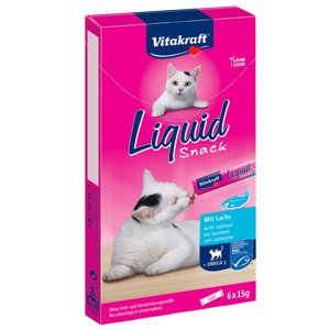 24x15g Vitakraft Cat Liquid Snack lazac & omega-3 macskáknak 20+4 ingyen