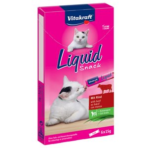 24x15g Vitakraft Cat Liquid Snack marha & inulin macskáknak 20+4 ingyen