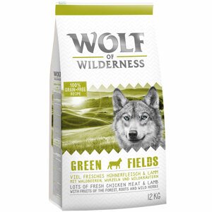 Wolf of Wilderness száraz & nedves kutyaeledel próbacsomag: Adult Green Fields - bárány