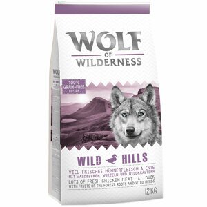 Wolf of Wilderness száraz & nedves kutyaeledel próbacsomag: Adult Wild Hills - kacsa