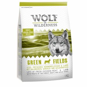 2x1 kg Wolf of Wilderness Adult Green Fields kutyatáp próbacsomag