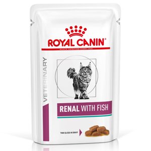 24x85g Royal Canin Veterinary  Feline Renal nedves macskatáp-Mix: 12 x 85 g hal + 12 x 85 g csirke