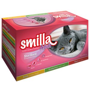 Smilla Sterilised próbacsomag: 1 kg száraztáp + 12 x 85 g nedves macskatáp