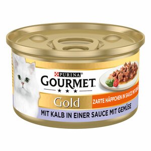 12x85g Gourmet Gold omlós falatok borjú & zöldség nedves macskatáp