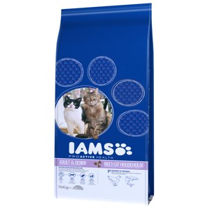 2x15kg IAMS Adult Multi-Cat Household száraz macskatáp