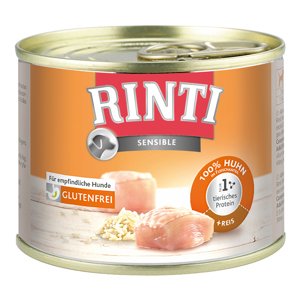 24x185g RINTI Sensible csirke & rizs nedves kutyatáp