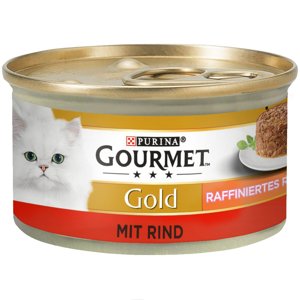 12x85g Gourmet Gold rafinált ragu nedves macskatáp- Marha